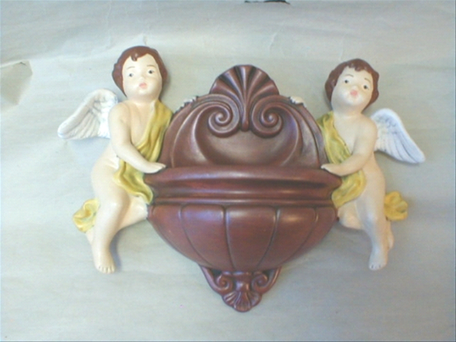 Keramická ozdobná konzola se dvěma anděly