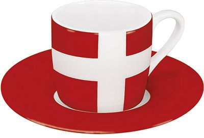 Hrnek na espresso s dánskou vlajkou
