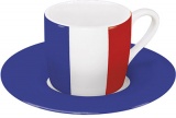Hrnek na espresso s francouzskou vlajkou