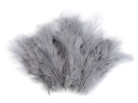 Pštrosí peří 9 - 16 cm - šedá střední