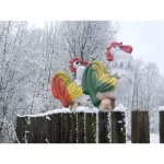 Plotovka - kokrhající kohout barevný
