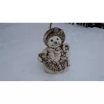 Keramická velká sněhulačka natur