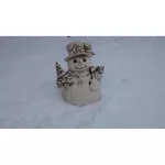 Keramický malý sněhulák natur