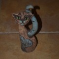 Šamotová soška kočky - malá stojící