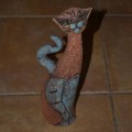 Šamotová soška kočky - střední stojící