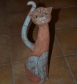Šamotová soška kočky - velká stojící