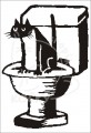 Samolepka kočka na WC 0035