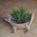 Šamotový květináč kočka - velký