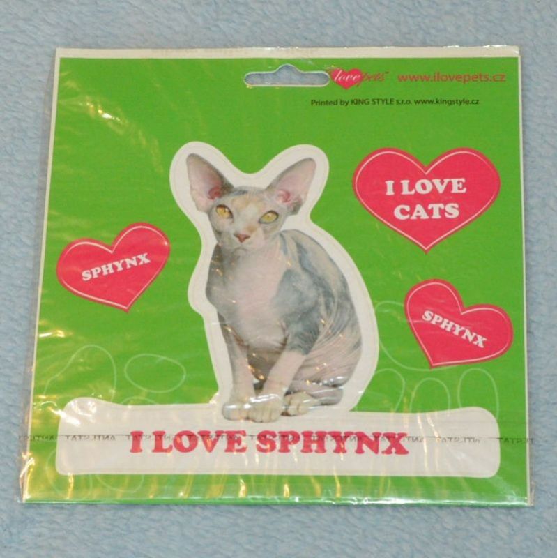 VELKÉ SAMOLEPKY SPHYNX - kočka Sphynx
